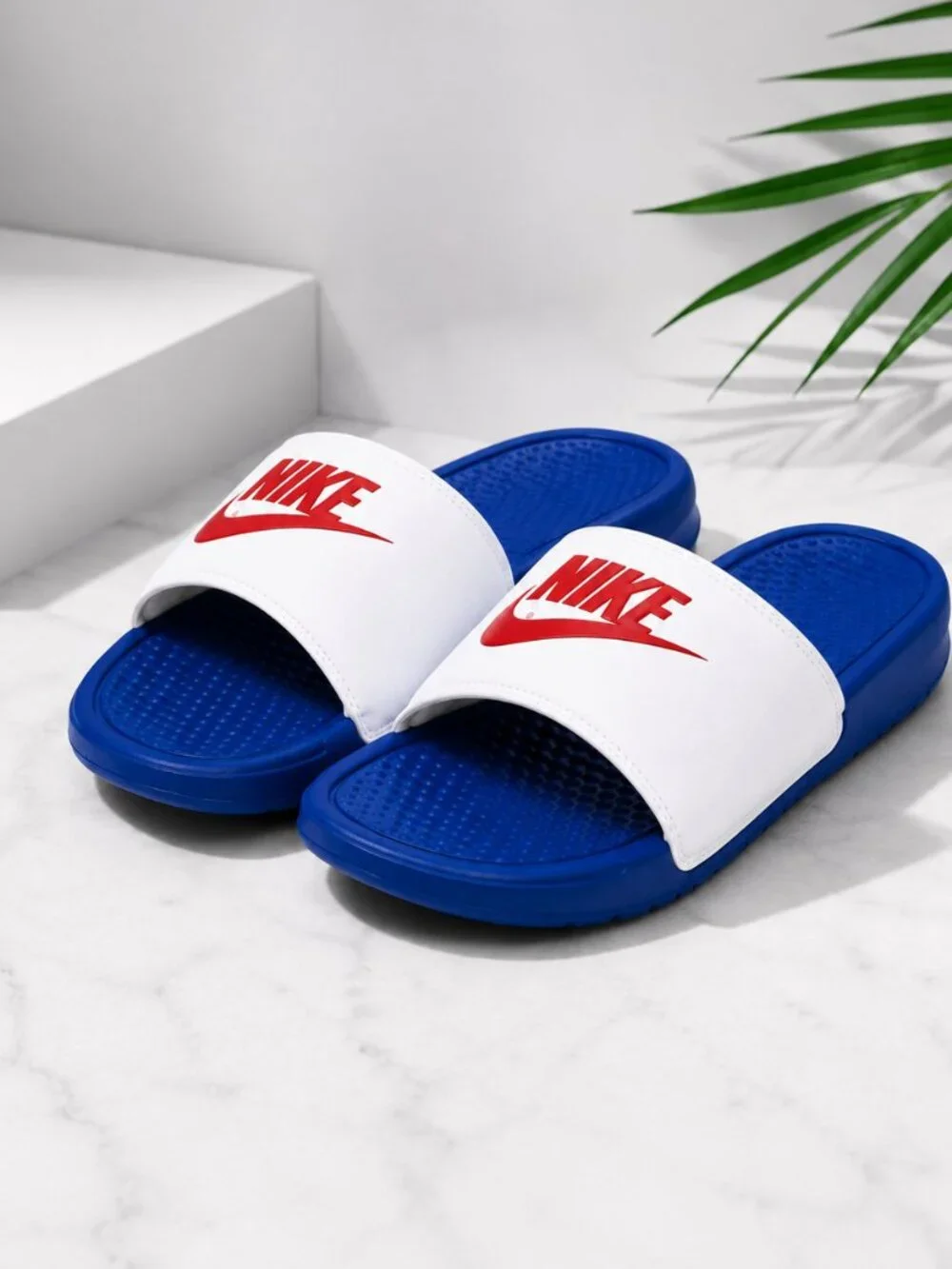 Nike Benassi JDI Men's Slide Sandals Game Royal White University Red New Box